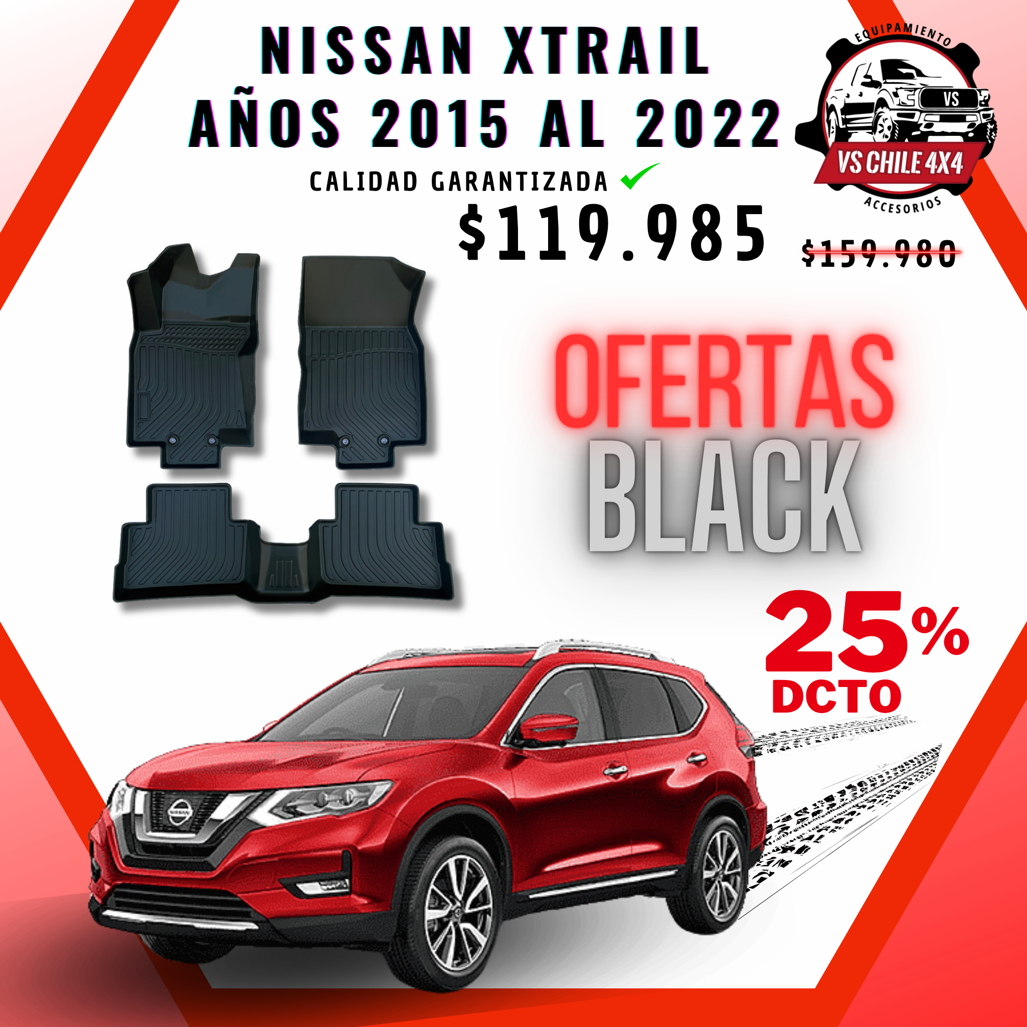Pisos Calce Perfecto NISSAN XTRAIL X-TRAIL  años 2015 al 2022