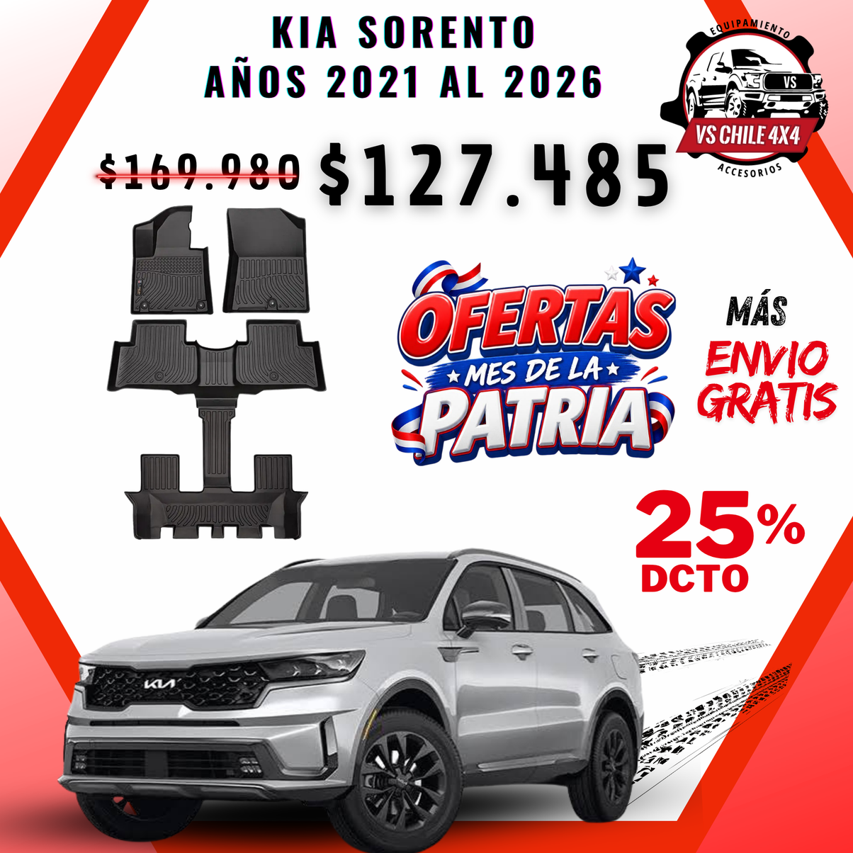 Pisos Calce Perfecto KIA Sorento 2021 al 2026