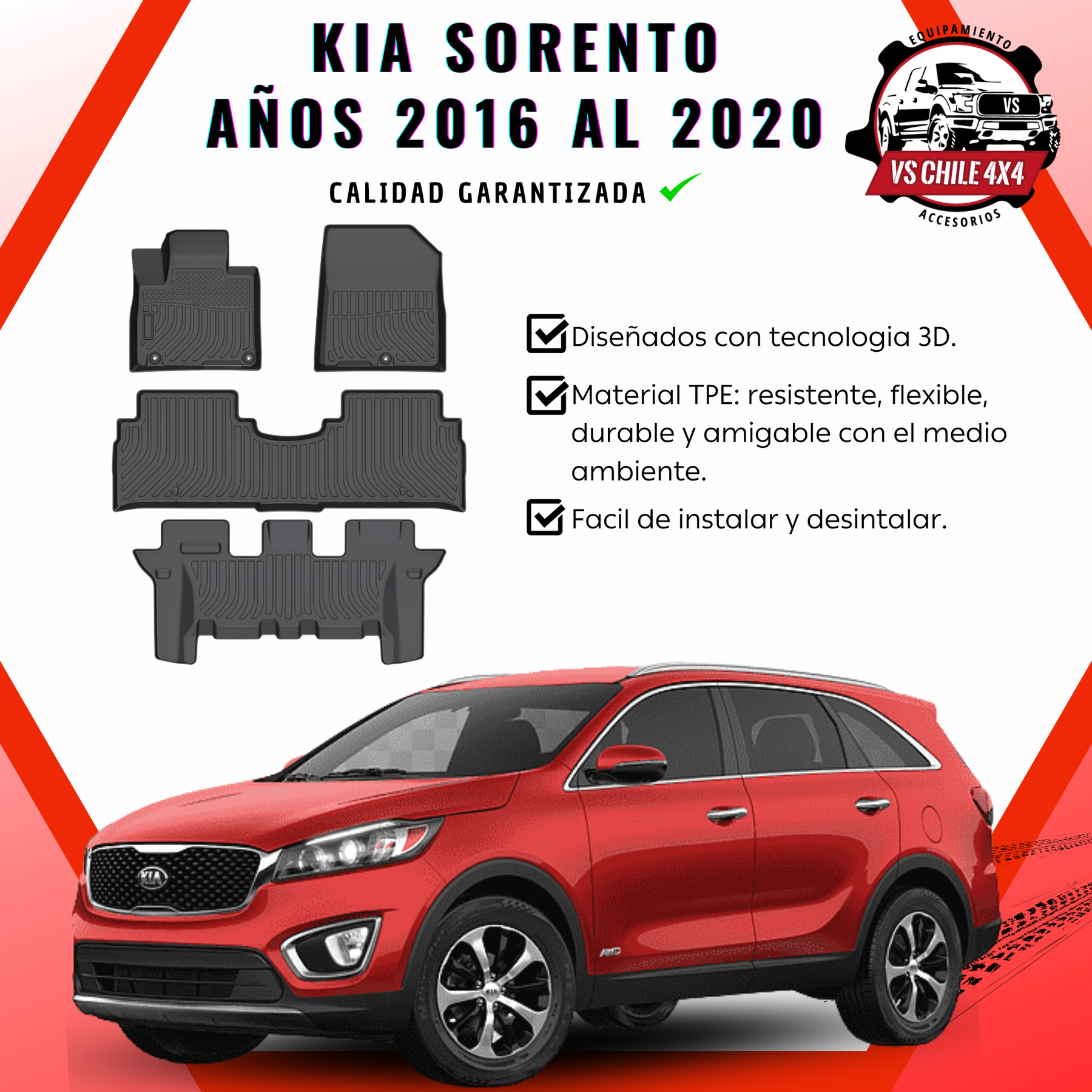 Pisos Calce Perfecto Kia Sorento (2016 - 2020)