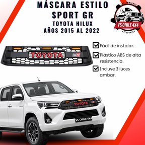 Máscara Estilo GR para Toyota Hilux 2015–2022 | Luces LED y Ajuste Preciso
