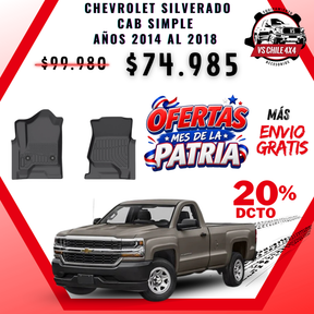 Pisos Calce Perfecto Chevrolet Silverado cabina simple 2014 al 2018