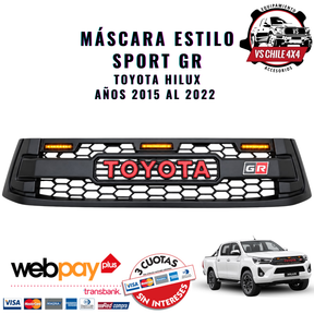 Máscara Estilo GR para Toyota Hilux 2015–2022 | Luces LED y Ajuste Preciso