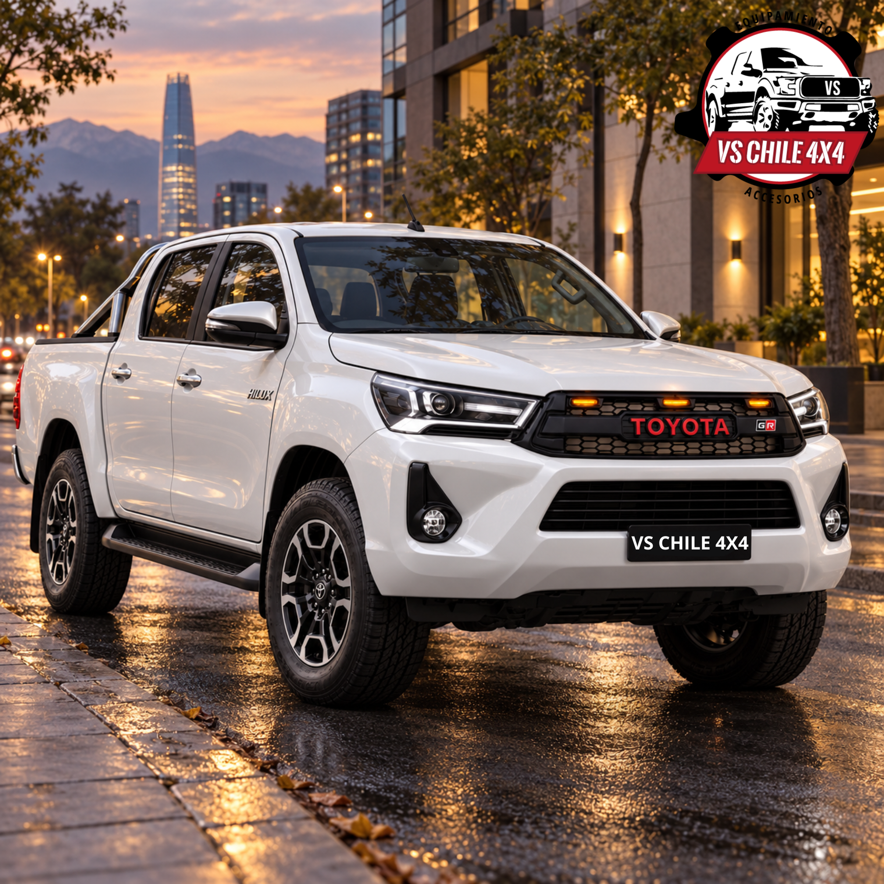 Máscara Estilo GR para Toyota Hilux 2015–2022 | Luces LED y Ajuste Preciso