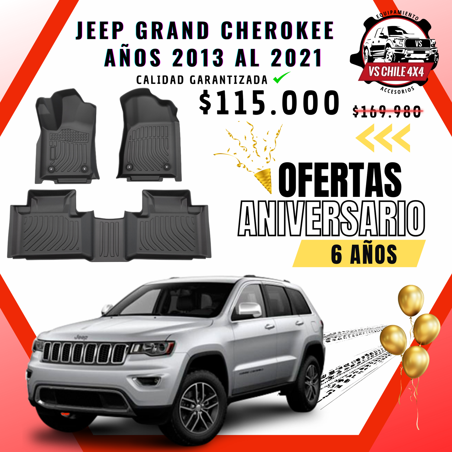 Pisos Calce Perfecto Jeep Grand Cherokee (2013 - 2021)