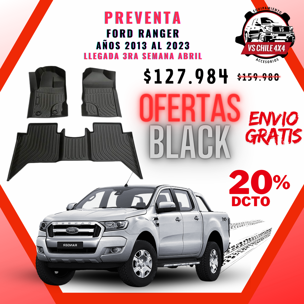 (PREVENTA) Pisos Calce Perfecto Ford Ranger años 2013 al 2023