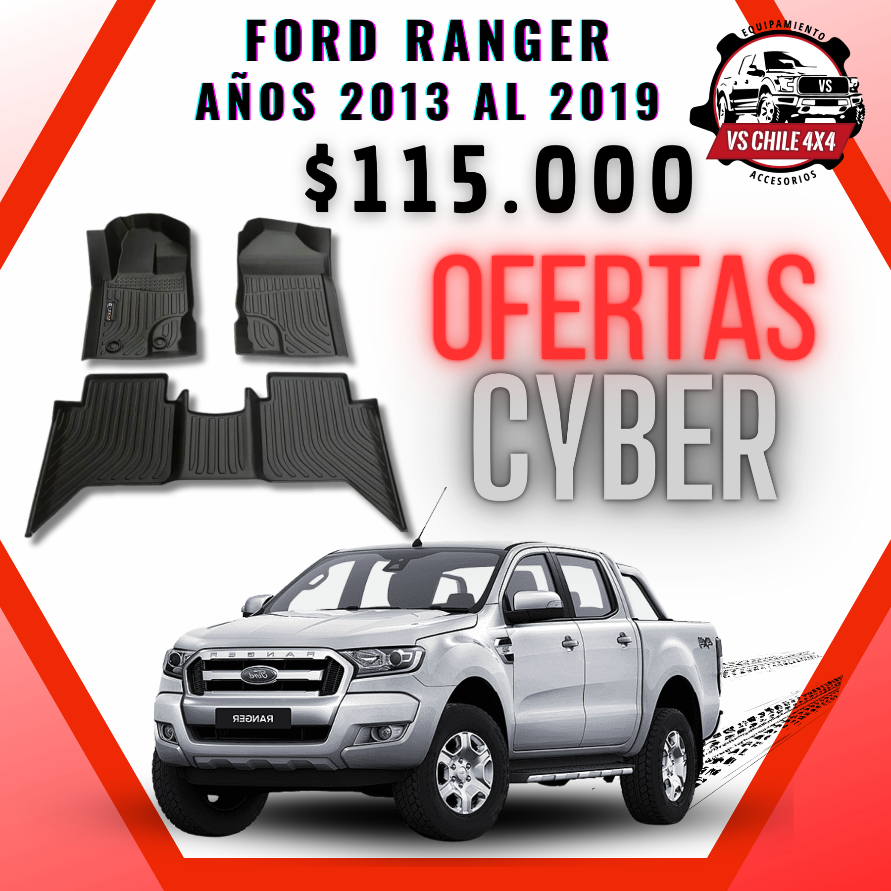 Pisos Calce Perfecto Ford Ranger años 2013 al 2019