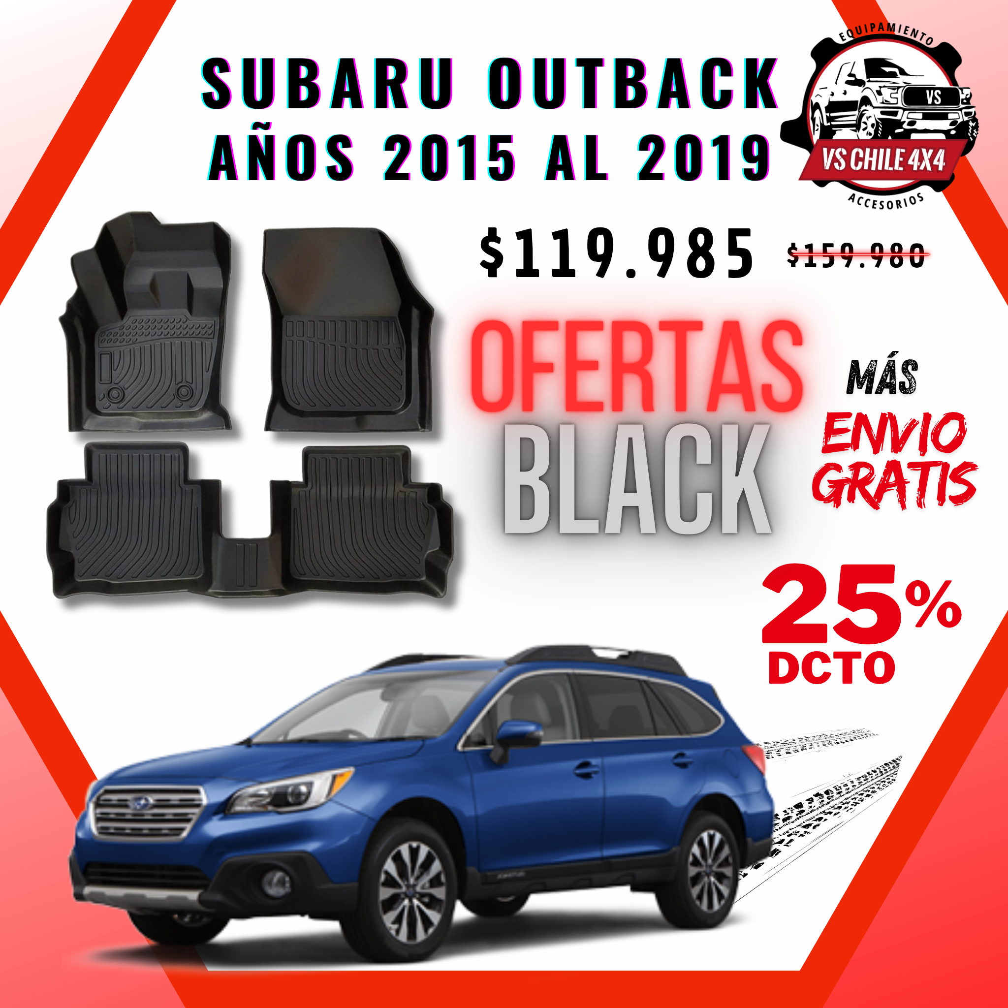 Pisos Calce Perfecto Subaru Outback 2015 al 2019