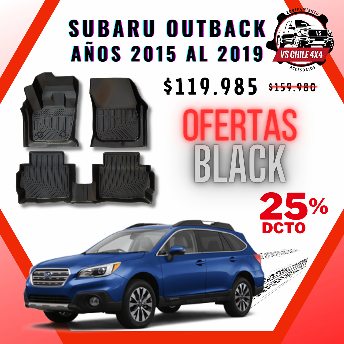 Pisos Calce Perfecto Subaru Outback 2015 al 2019