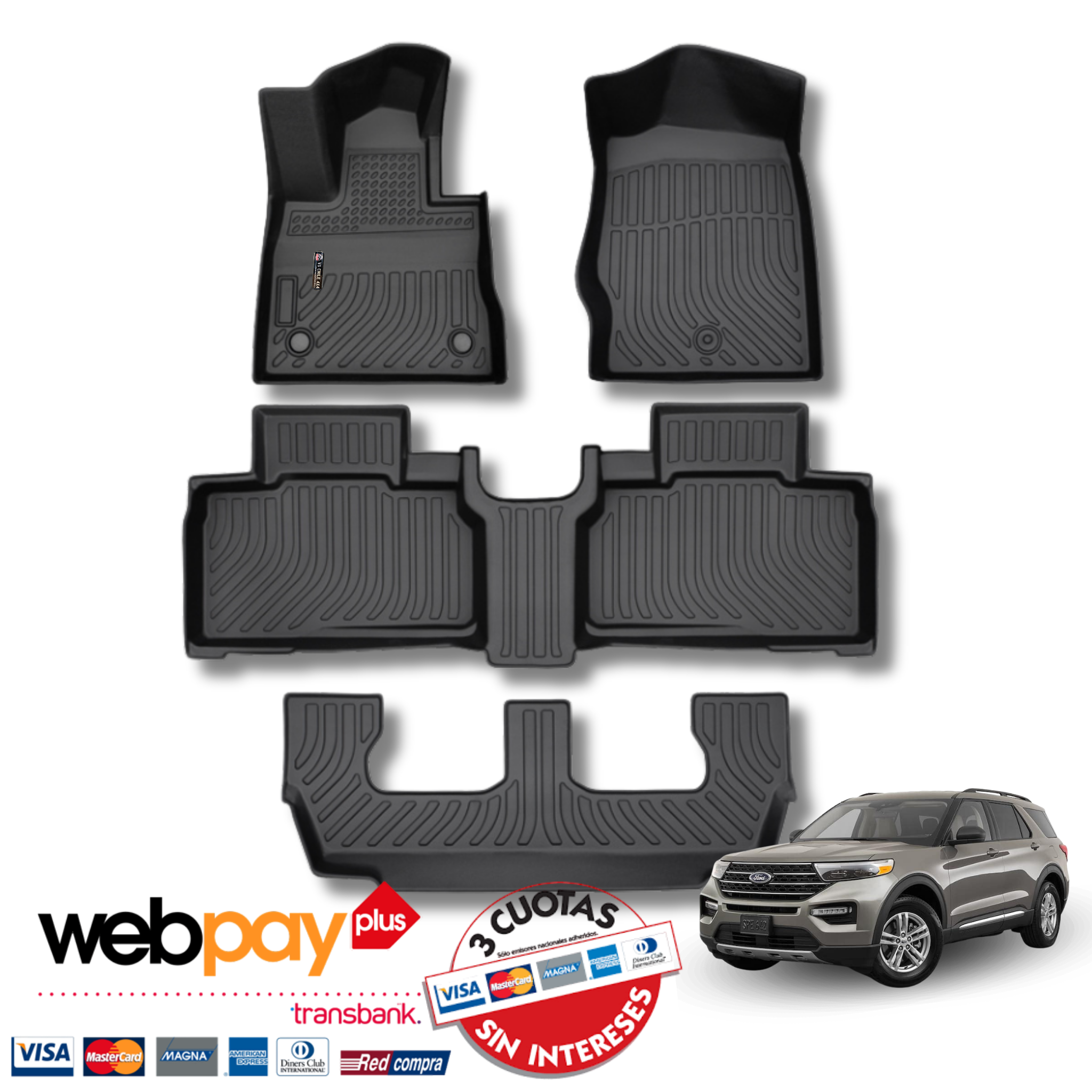 Pisos Calce Perfecto Ford Explorer 3 Corridas (2020 - 2026)