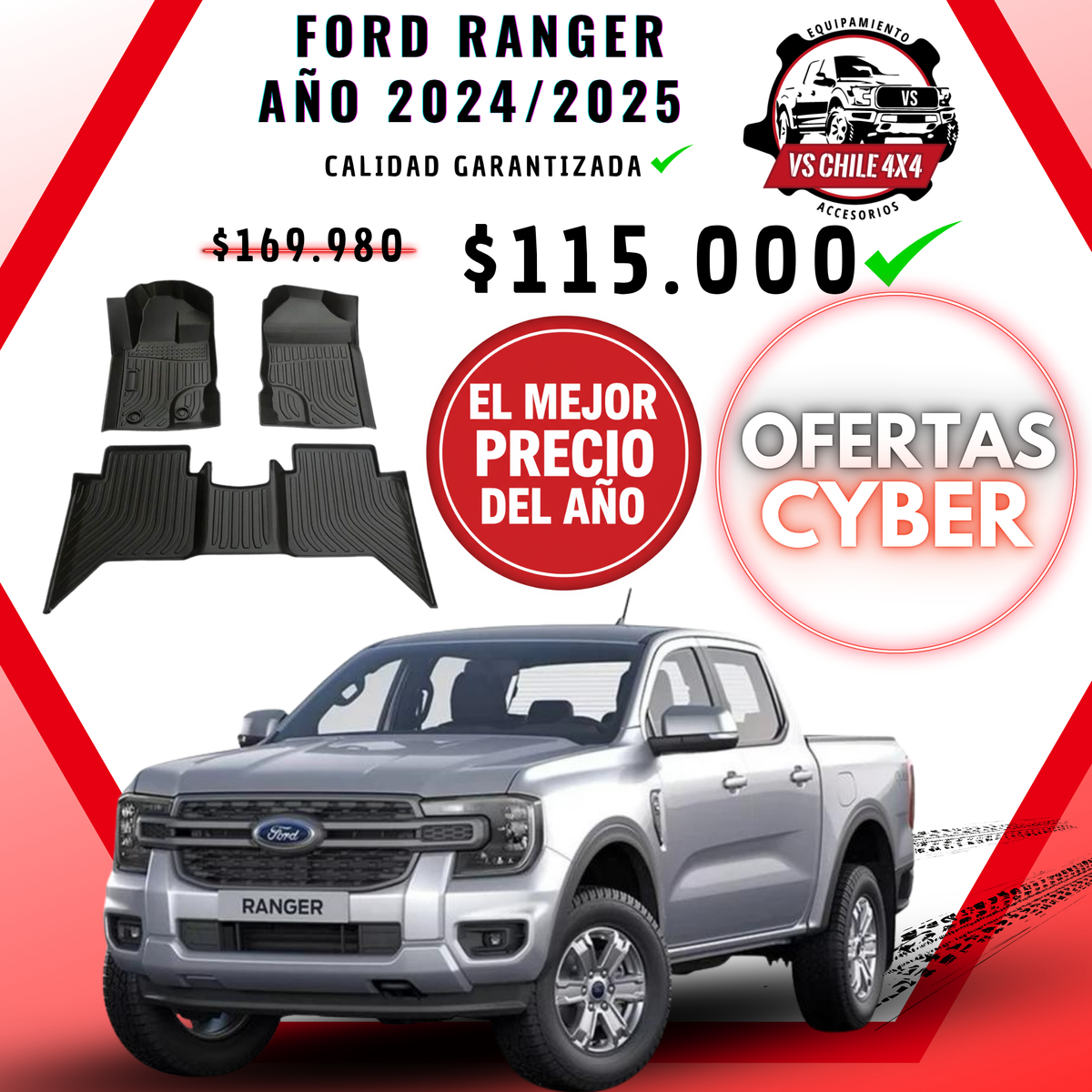 Pisos Calce Perfecto Ford Ranger T9 (2024 - 2025)