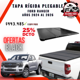 Tapa Tri Fold Plegable Rígida Ford Ranger 2024–2026 (No Limited)