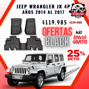 Pisos Calce Perfecto JEEP Wrangler JK 4 puertas años 2014 al 2017