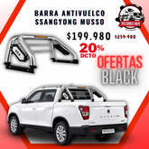 Barra Antivuelco Cromada Ssangyong Musso con Luz LED