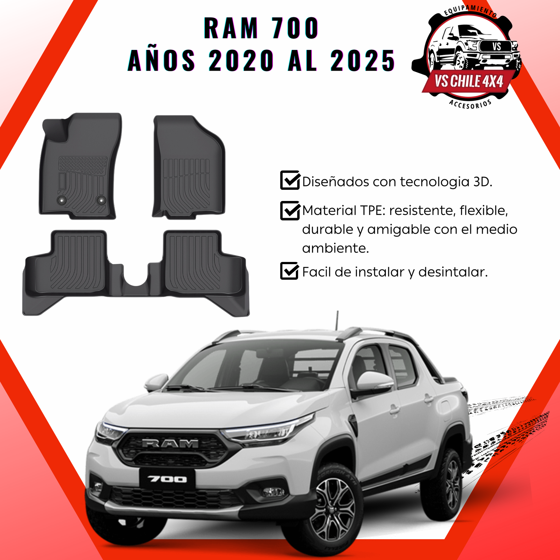 (PREVENTA) Pisos Calce Perfecto RAM 700 años 2020 al 2025