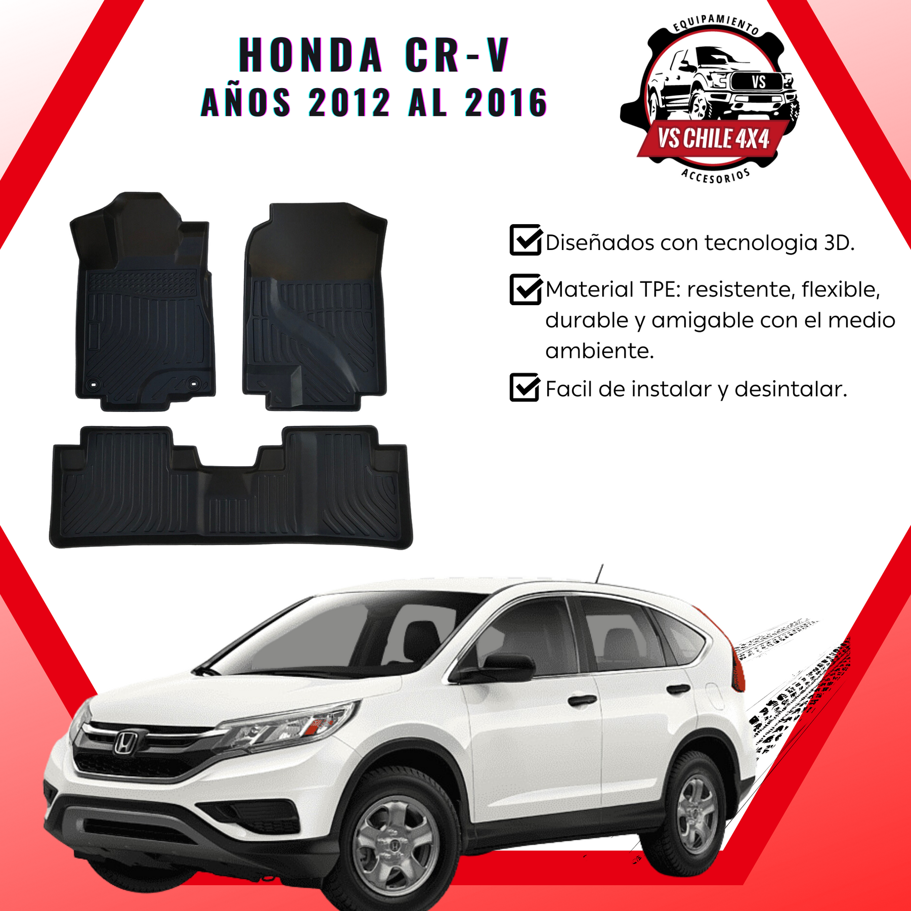 Pisos Calce Perfecto HONDA CRV CR-V años 2012 al 2016