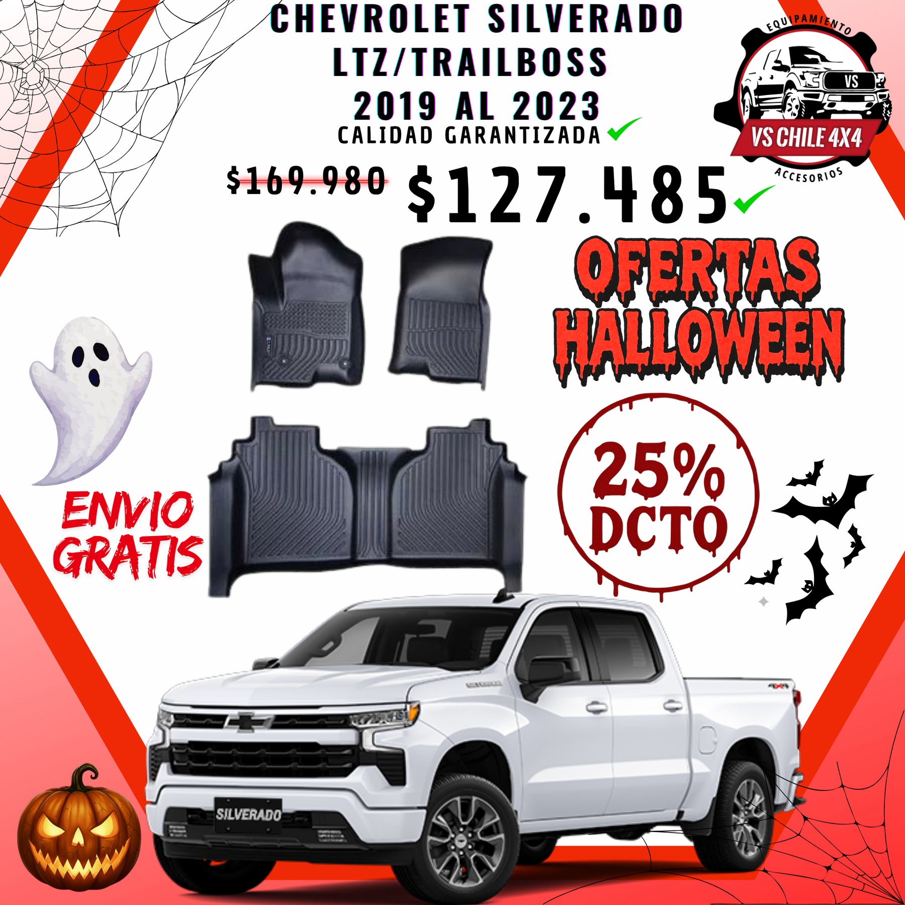 Pisos Calce Perfecto Chevrolet Silverado LTZ/TRAILBOSS 2019 al 2023