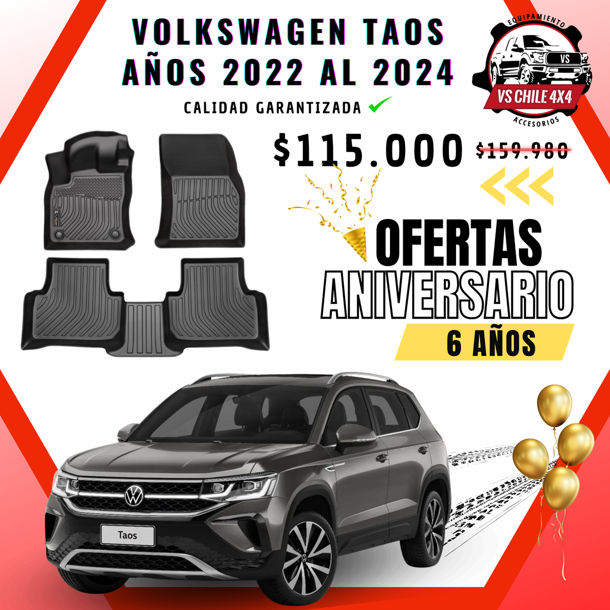 Pisos Calce Perfecto VOLKSWAGEN TAOS (2022 - 2024)