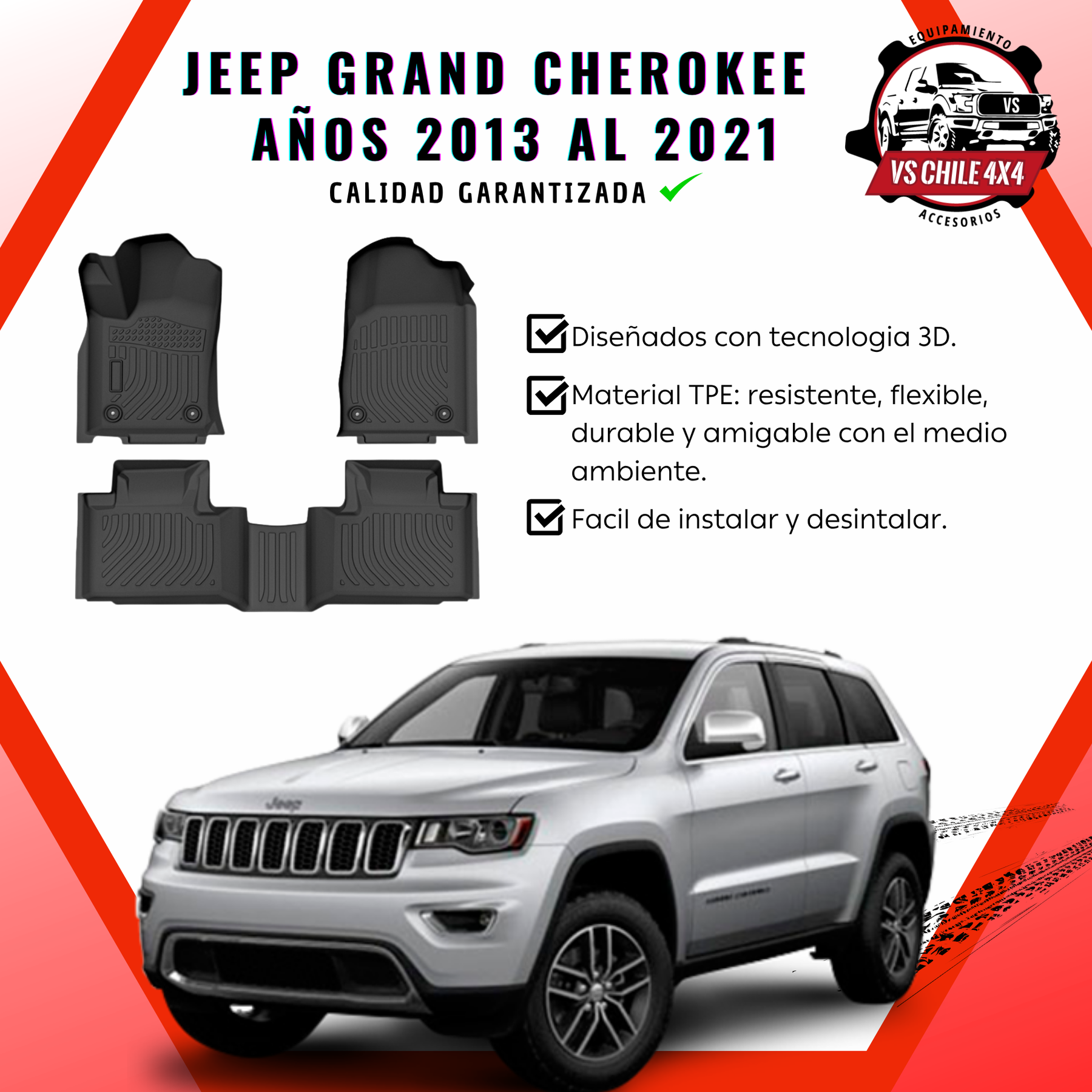 Pisos Calce Perfecto Jeep Grand Cherokee (2013 - 2021)