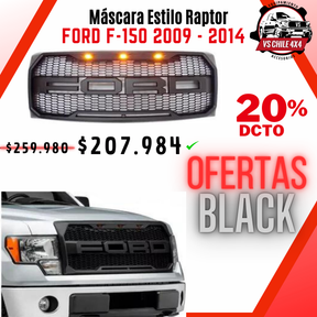 Máscara Estilo Raptor Ford F150 2009–2014 | LED Ámbar y Calce Exacto