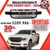 Máscara Estilo Raptor para Ford Ranger 2024–2026 | Luces LED y Ajuste Preciso