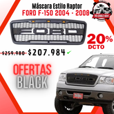 Máscara Estilo Raptor para Ford F150 2004–2008 | Luces LED y Look Agresivo