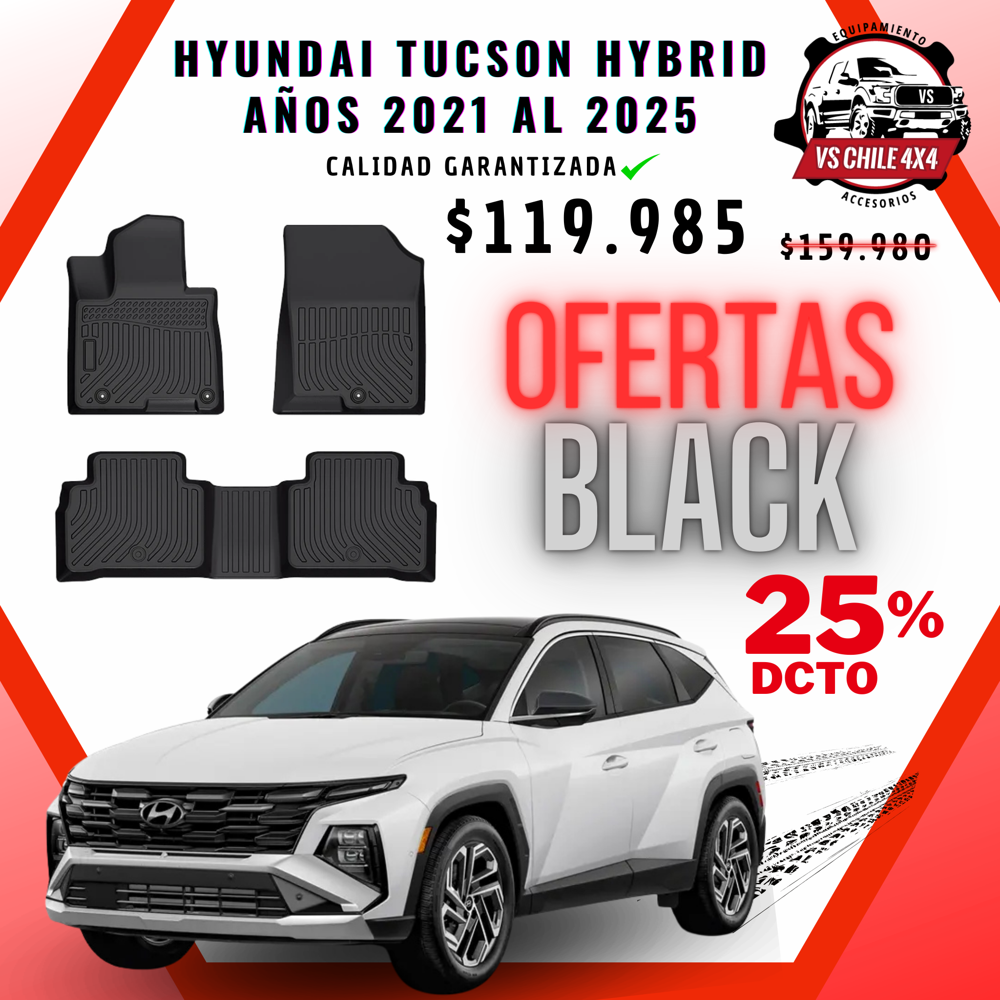 Pisos Calce Perfecto Hyundai Tucson Híbrida 2021 al 2025
