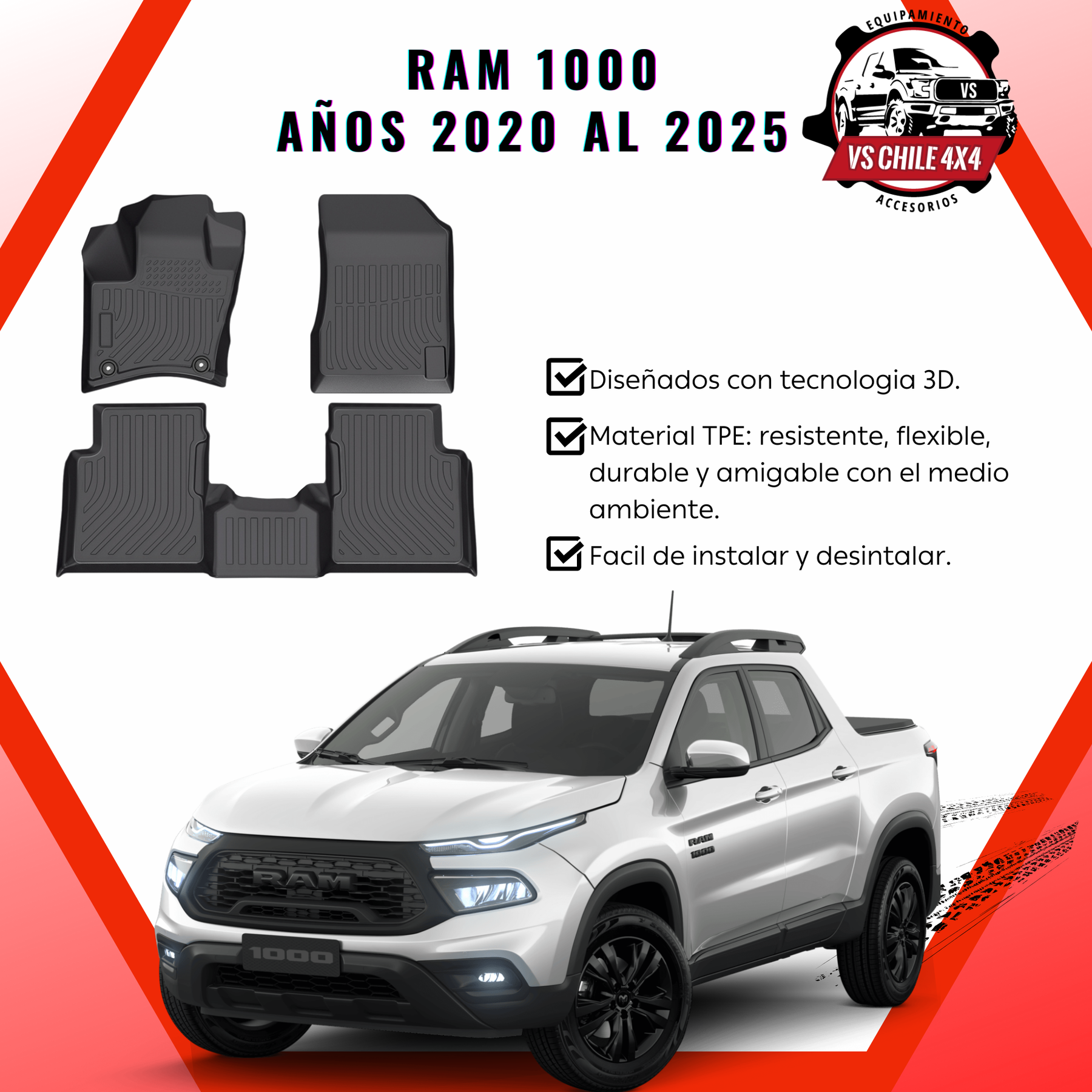 (PREVENTA) Pisos Calce Perfecto RAM 1000 (2020 - 2025)