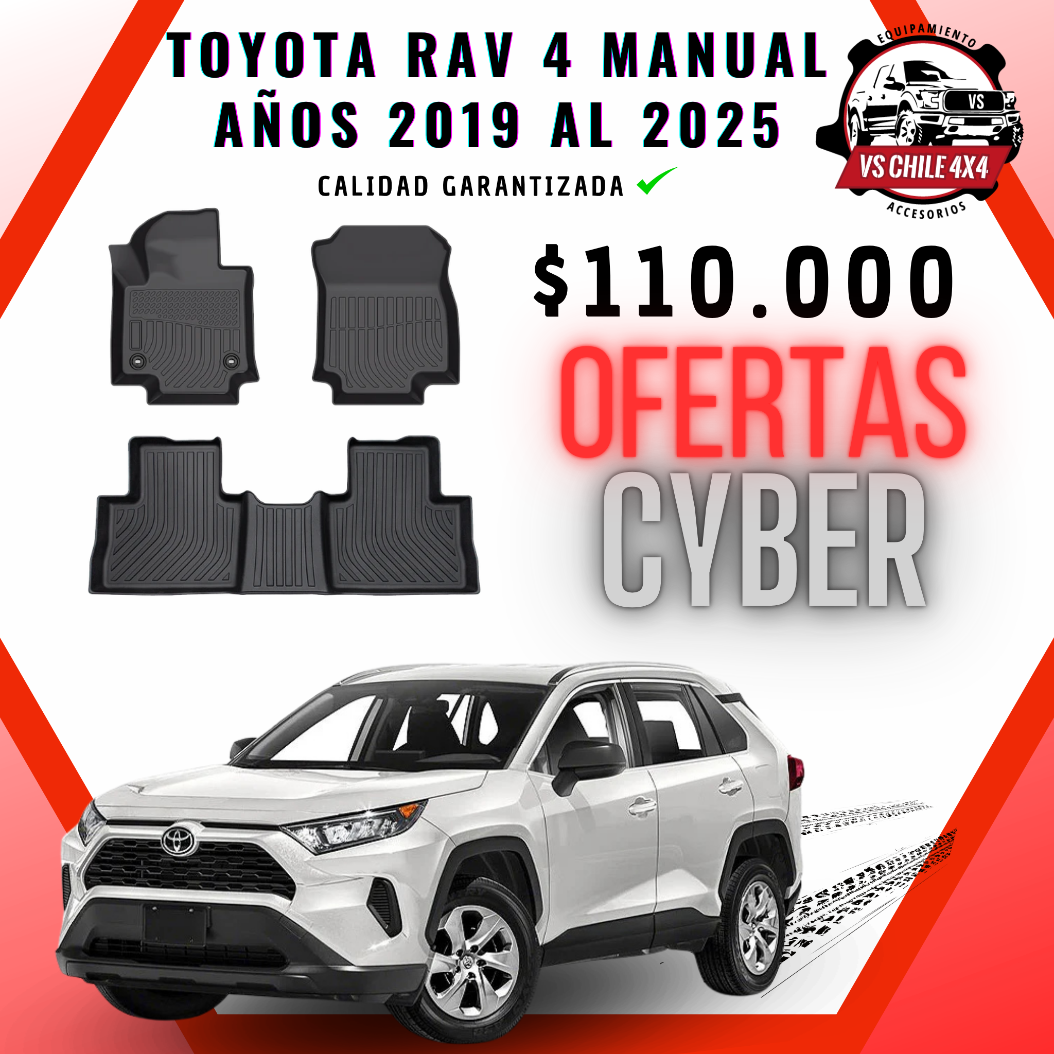 Pisos Calce Perfecto Toyota RAV 4 / Rav4 Manual (2019 - 2025)