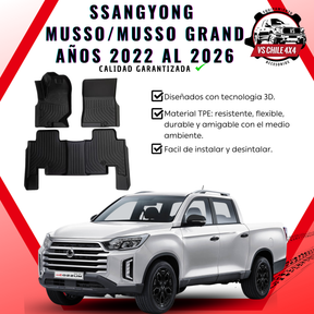 Pisos Calce Perfecto SsangYong Musso / Musso Grand 2019 al 2026