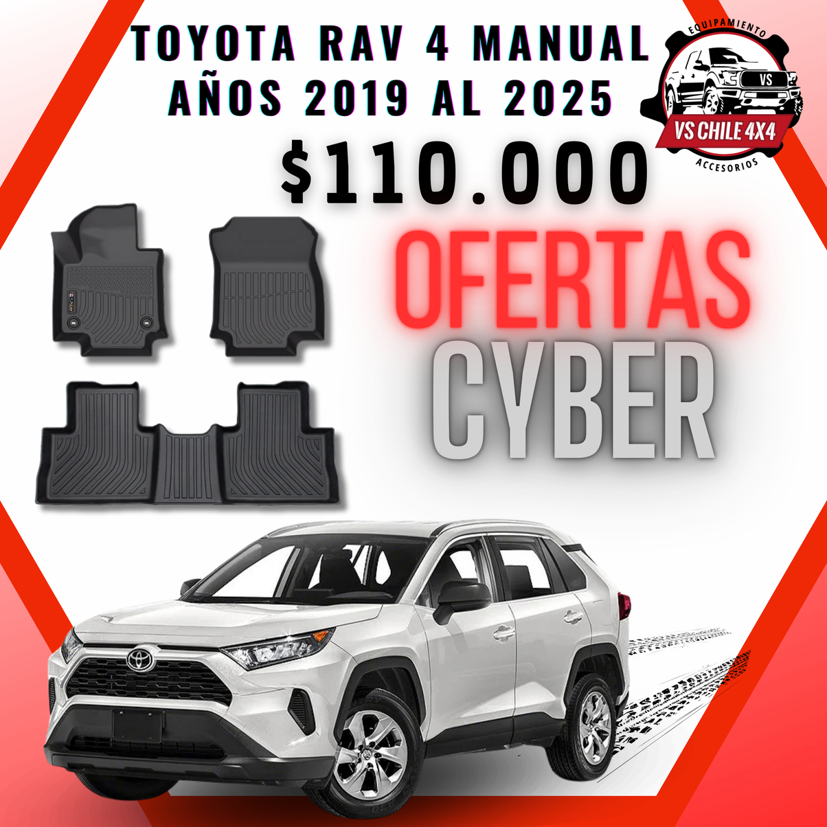 Pisos Calce Perfecto Toyota RAV 4 / Rav4 Manual (2019 - 2025)