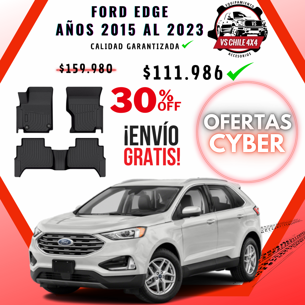 Pisos Calce Perfecto Ford Edge (2015 - 2023)