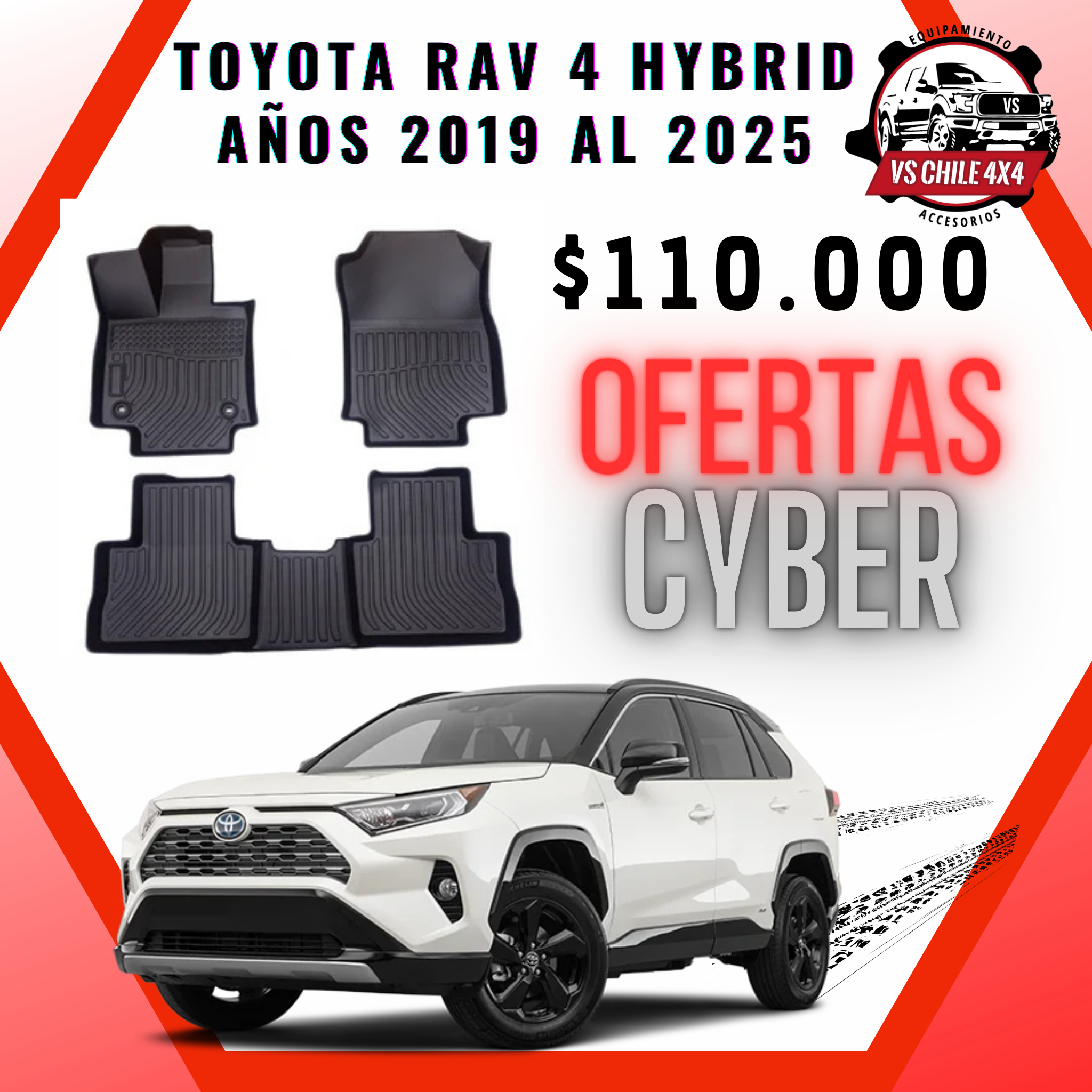 Pisos Calce Perfecto TOYOTA RAV 4 HYBRID años 2019 al 2025