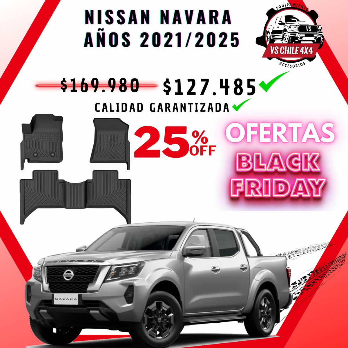 Pisos Calce Perfecto NISSAN NAVARA años 2021 al 2025