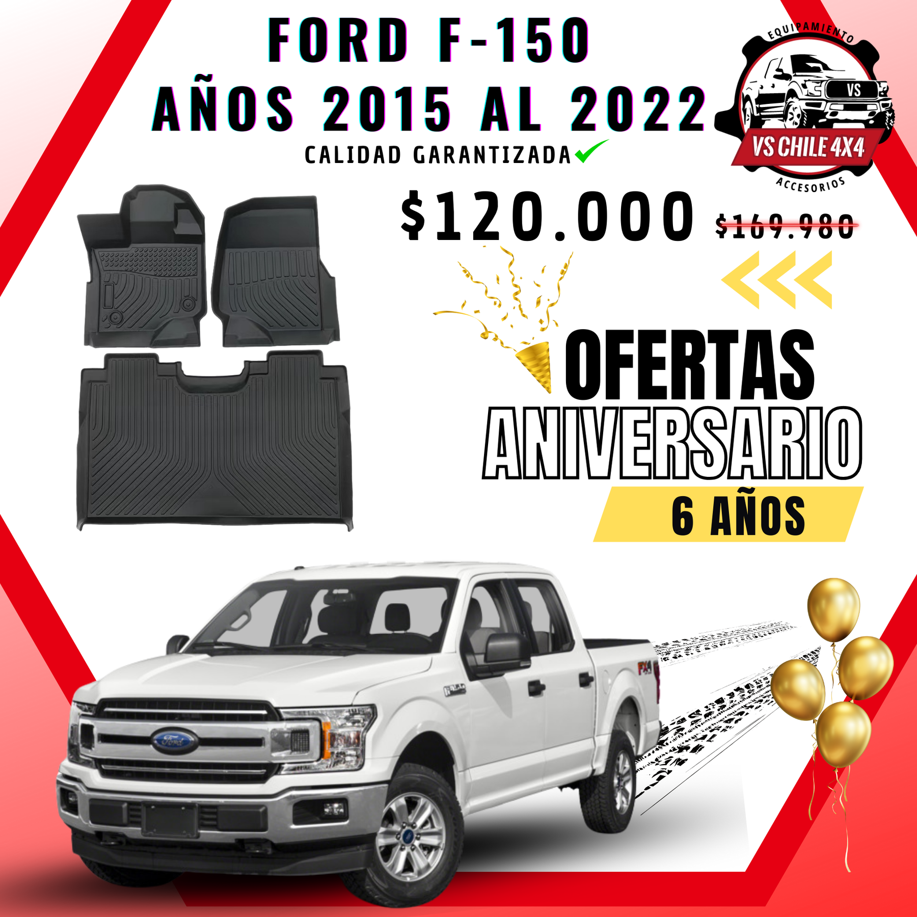 Pisos Calce Perfecto Ford F150 2015 - 2022