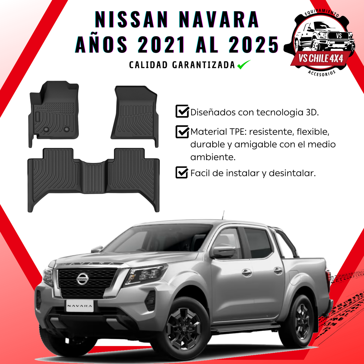Pisos Calce Perfecto NISSAN NAVARA años 2021 al 2025