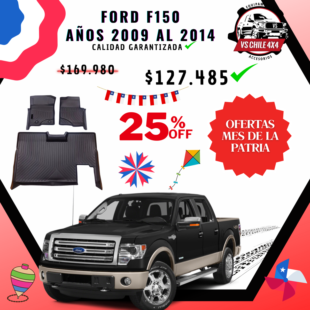 Pisos Calce Perfecto Ford F150 Doble Cabina (2009 - 2014)