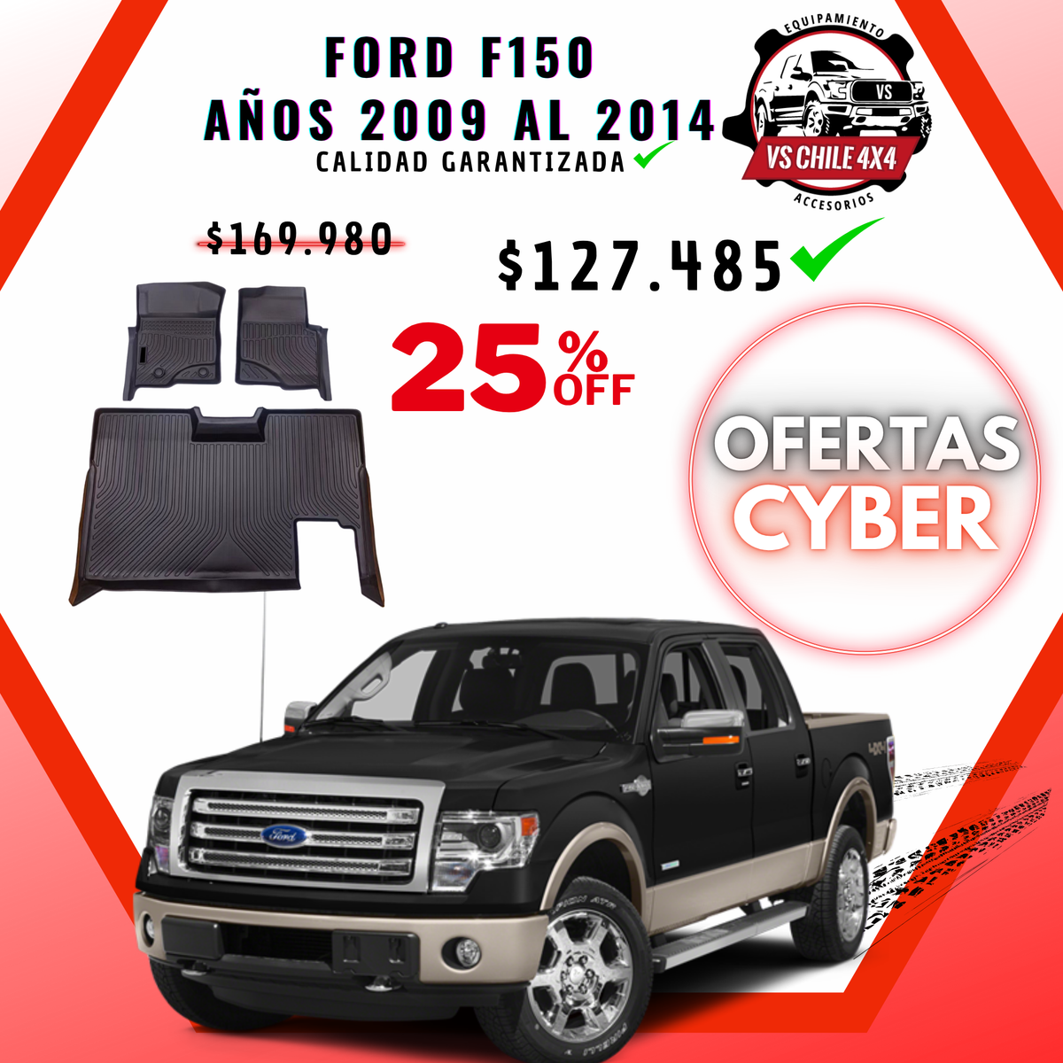 Pisos Calce Perfecto Ford F150 Doble Cabina (2009 - 2014)