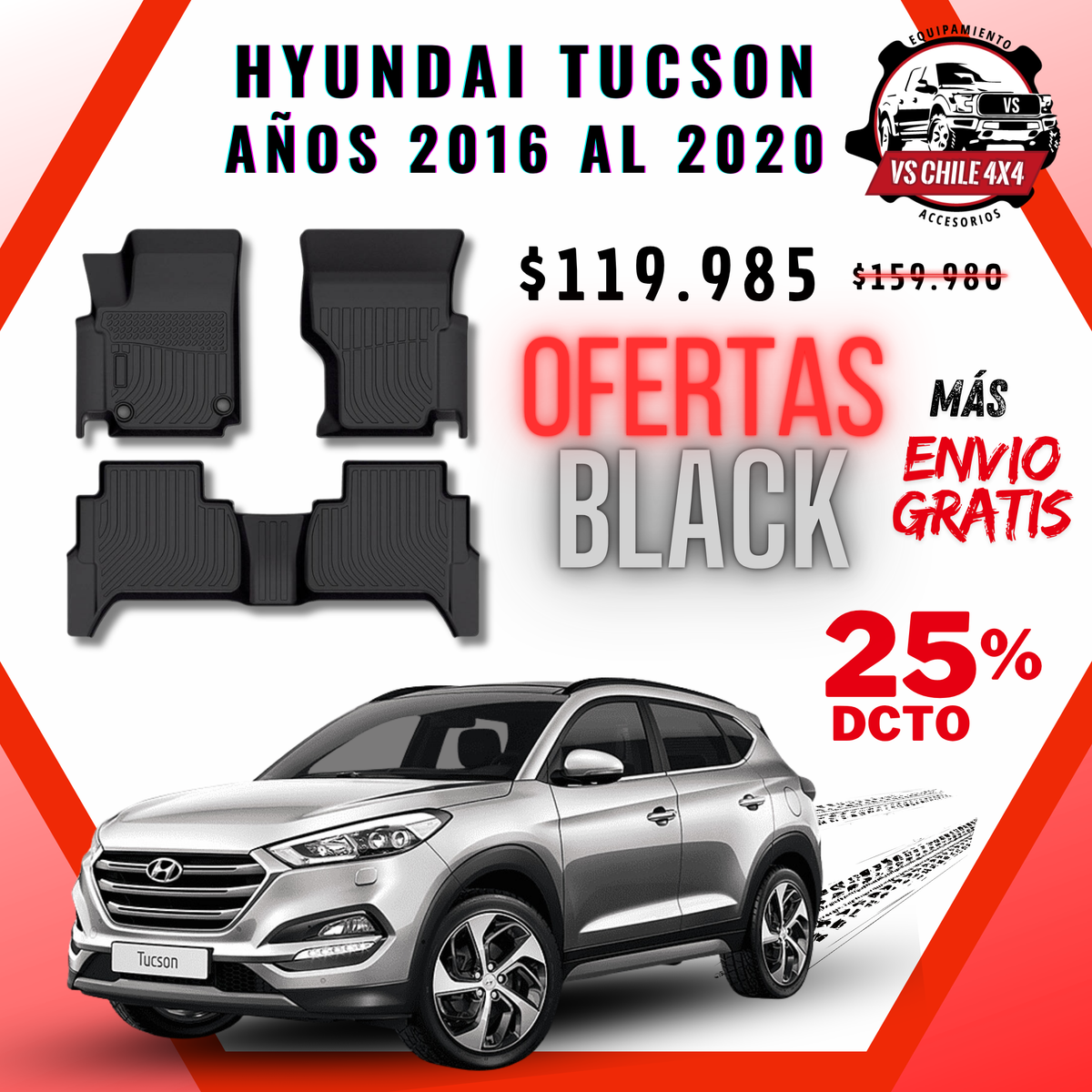 Pisos Calce Perfecto Hyundai Tucson 2016 al 2020