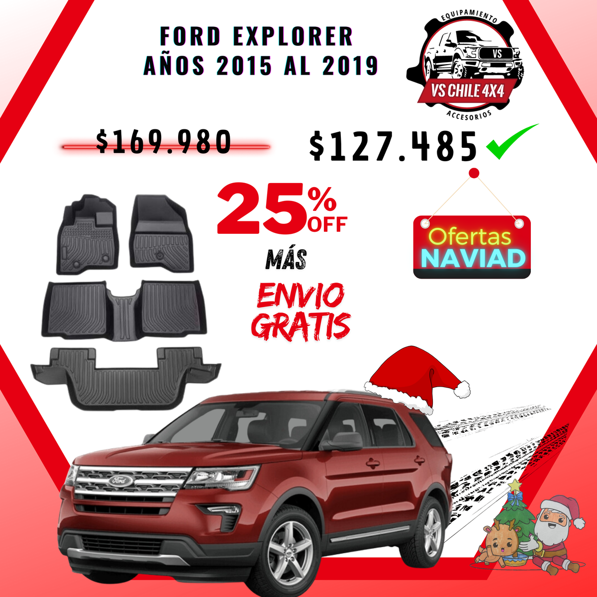 Pisos Calce Perfecto FORD EXPLORER años 2015 al 2019