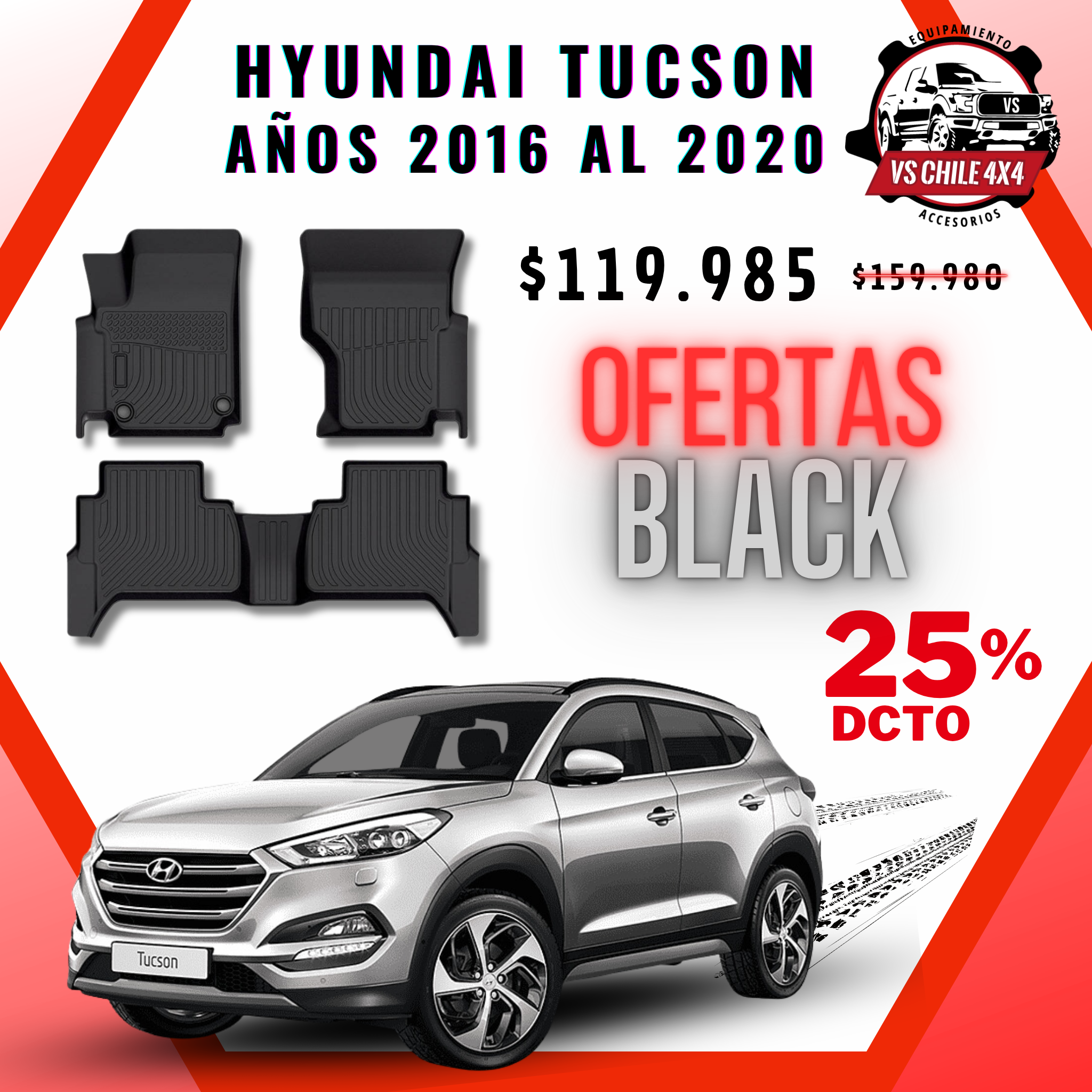 Pisos Calce Perfecto Hyundai Tucson 2016 al 2020