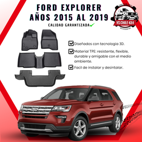 Pisos Calce Perfecto FORD EXPLORER años 2015 al 2019