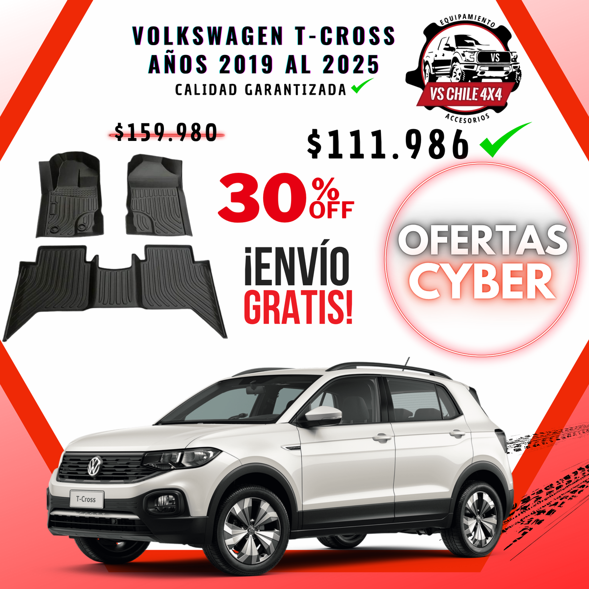 Pisos Calce Perfecto Volkswagen T-Cross (2019 - 2025)