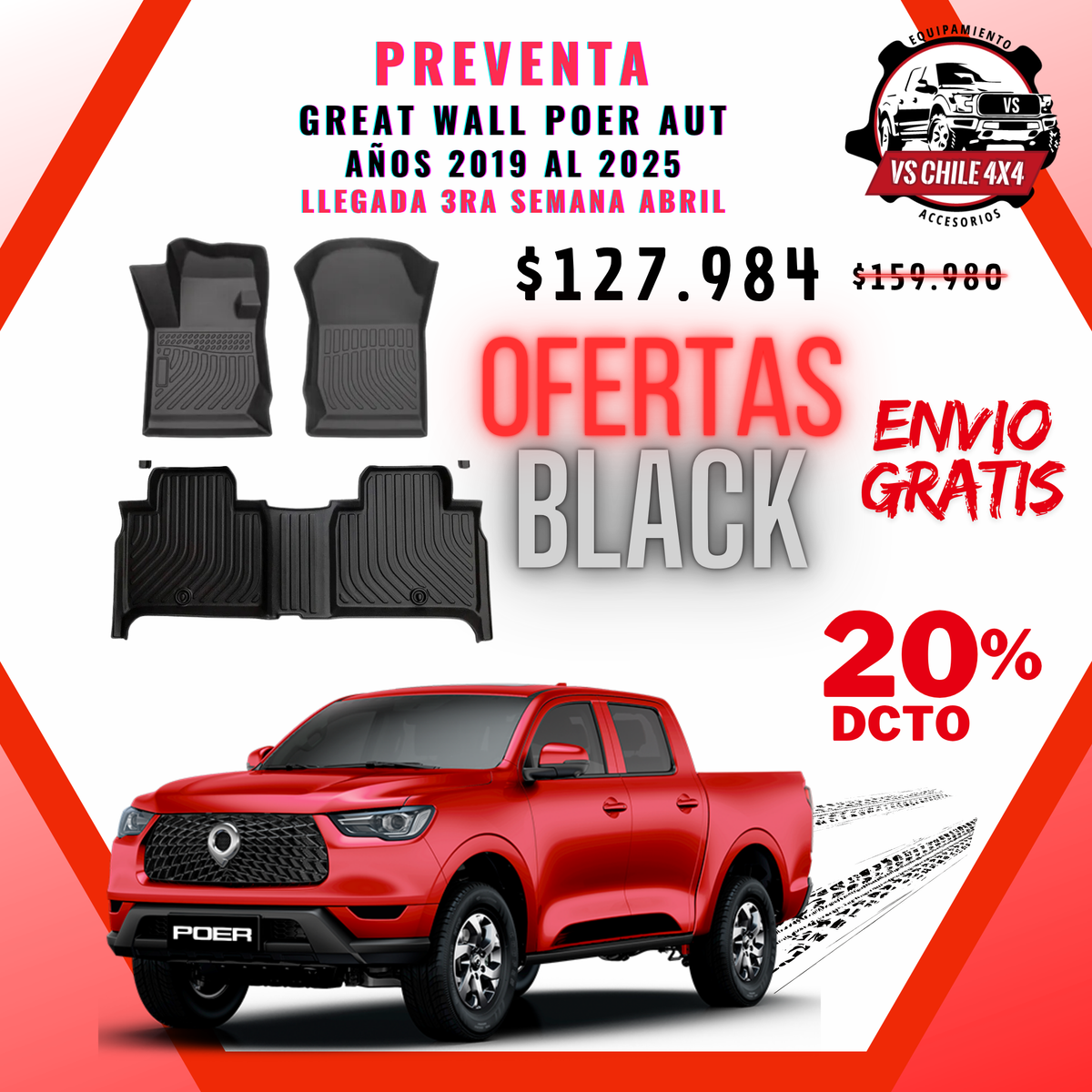 (PREVENTA) Pisos Calce Perfecto GREAT WALL POER AUTOMATICA años 2019 al 2025