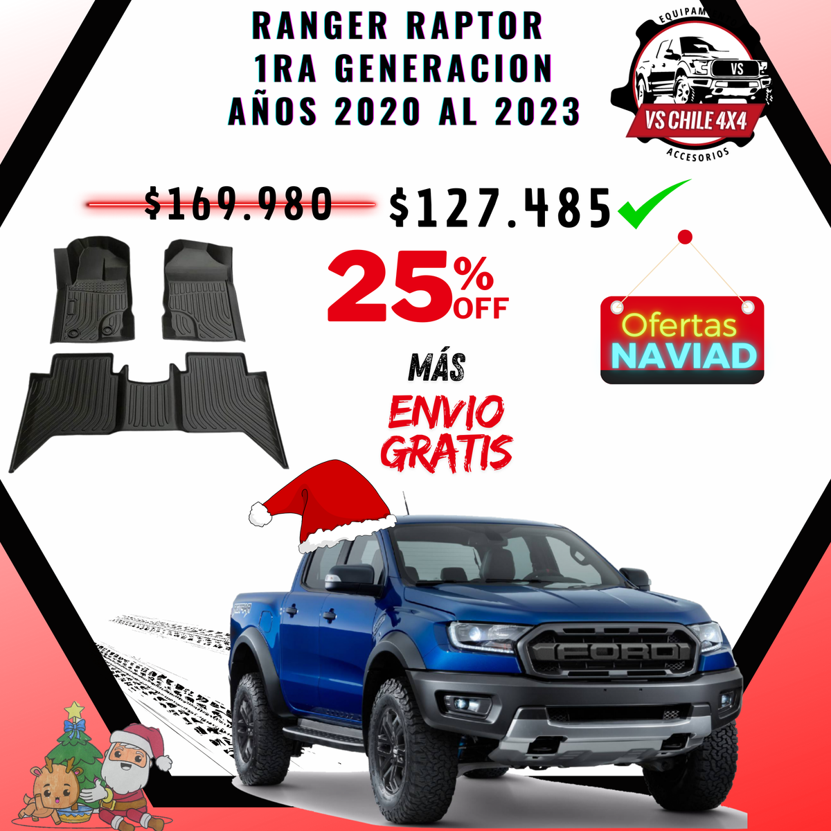 Pisos Calce Perfecto Ford Ranger Raptor 1ra Generacion