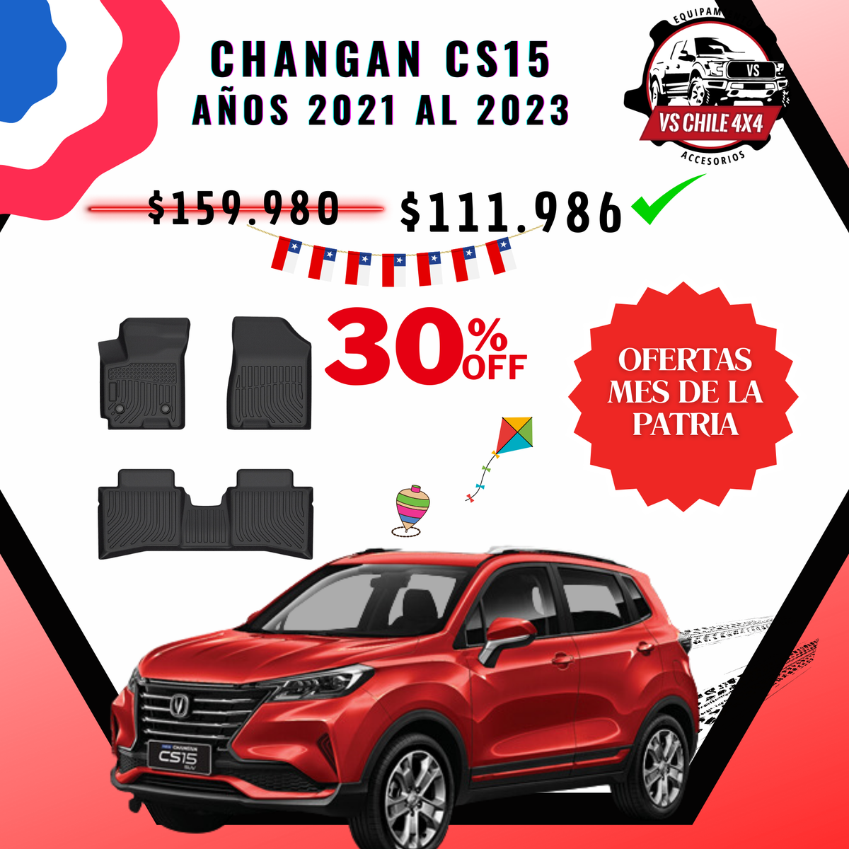 Pisos Calce Perfecto Changan CS15 años 2021 al 2023