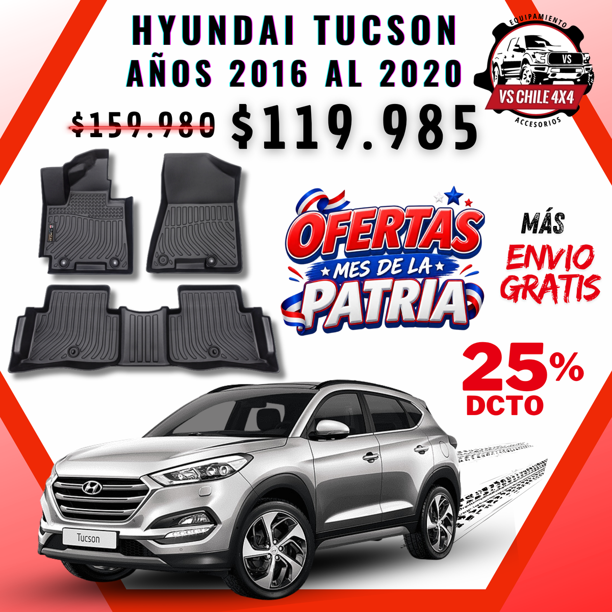 Pisos Calce Perfecto Hyundai Tucson 2016 al 2020