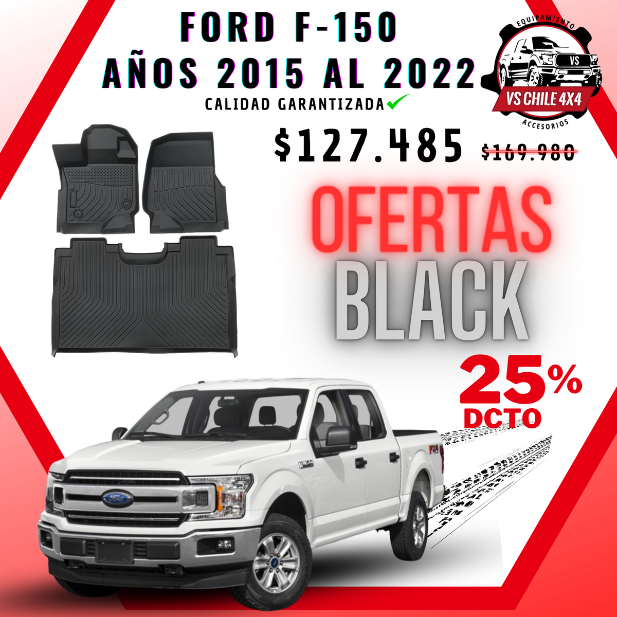 Pisos Calce Perfecto Ford F150 2015 - 2022