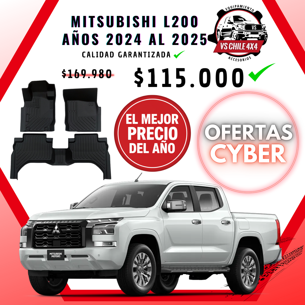 Pisos Calce Perfecto Mitsubishi L200 Doble Cabina (2024 - 2025)