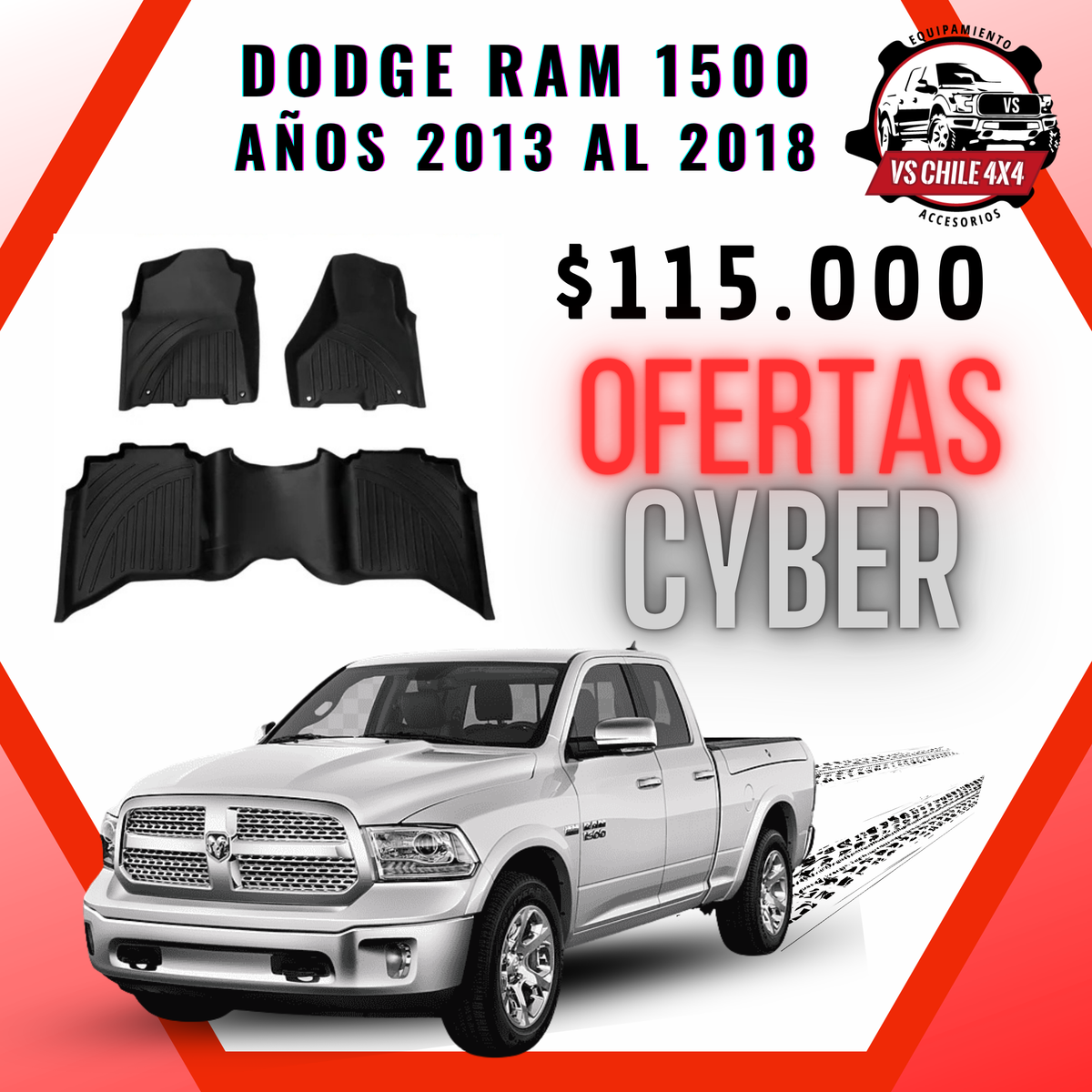 Pisos Calce Perfecto DODGE RAM 1500 (CREW CAB) años 2013 al 2018