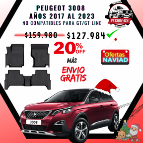 Pisos Calce Perfecto PEUGEOT 3008 años 2017 al 2024 NO COMPATIBLE PARA GT / GTLINE